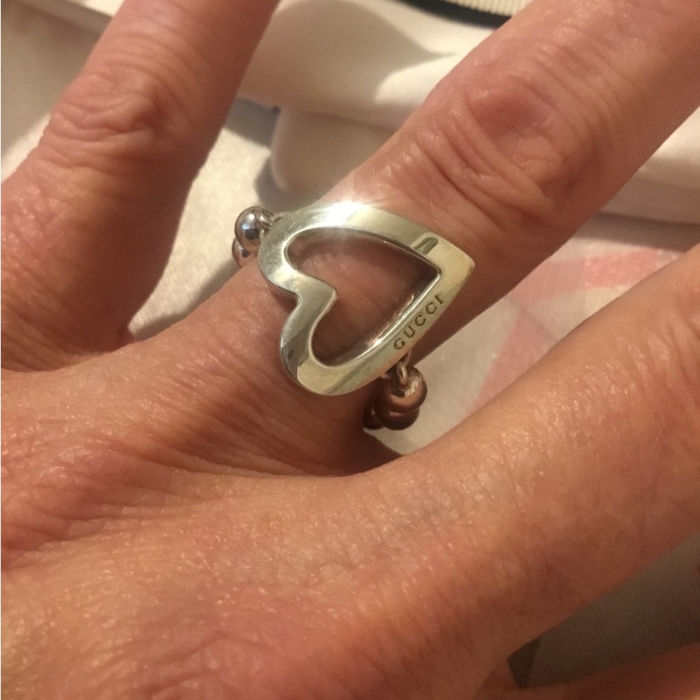 Authentic Gucci Toggle Logo Sterling Silver Heart… - image 5